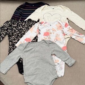 GAP Kids Bodysuits in Floral, Stripes, and Heart Designs